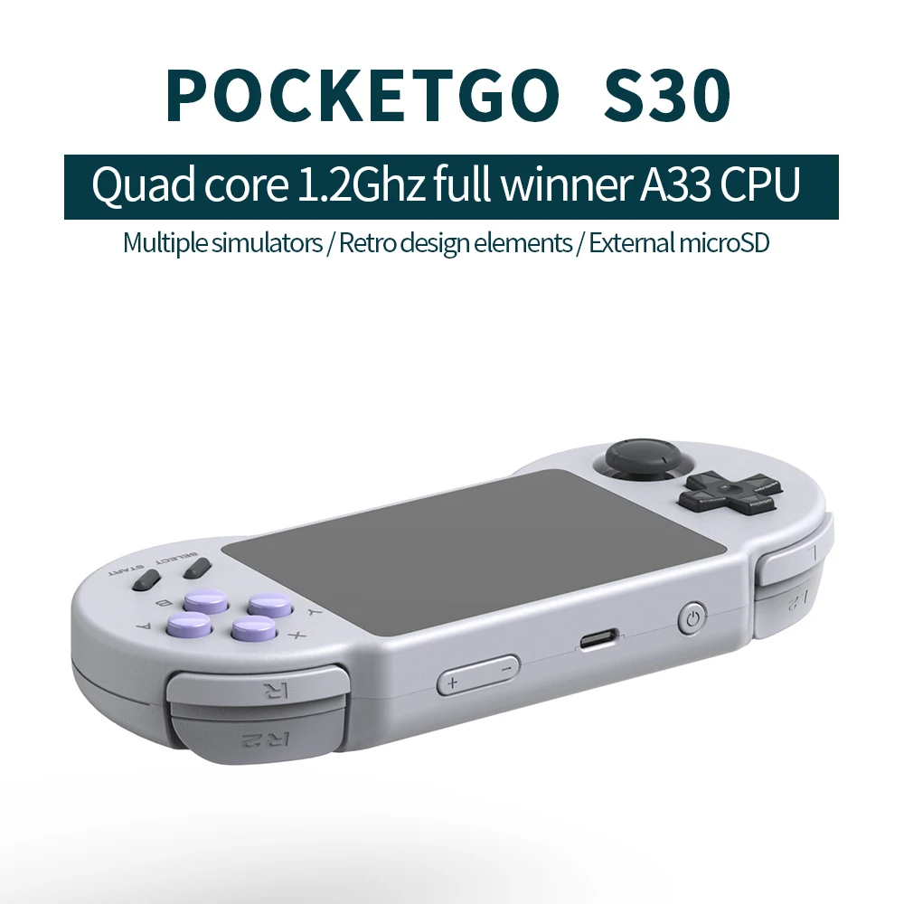 Pocketgo S30 RGB10S Powkiddy Retro Handheld Game Console Open Source Portable Video Games Consoles For PS1 N64 Gaming Player