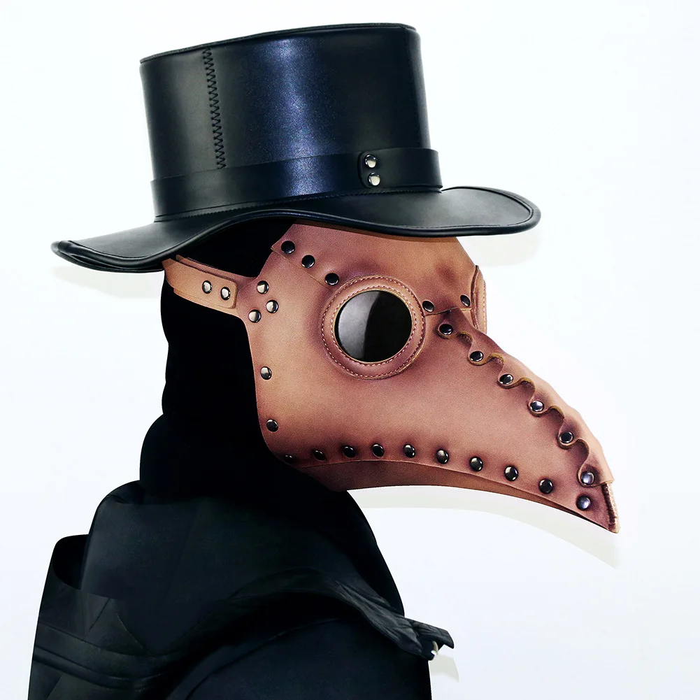 

Halloween Joke Toys Plague Bird Mask Men Women New Anime Cosplay PU Leather Funny toys Accessories Masks