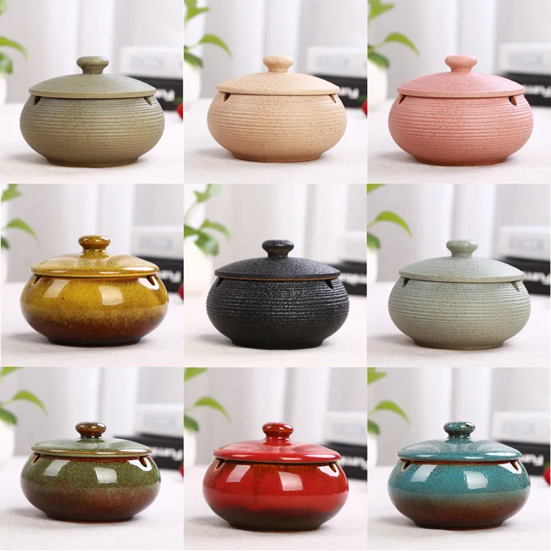 Керамическая пепельницы с крышками ветрозащитная пепельница для сигарет на