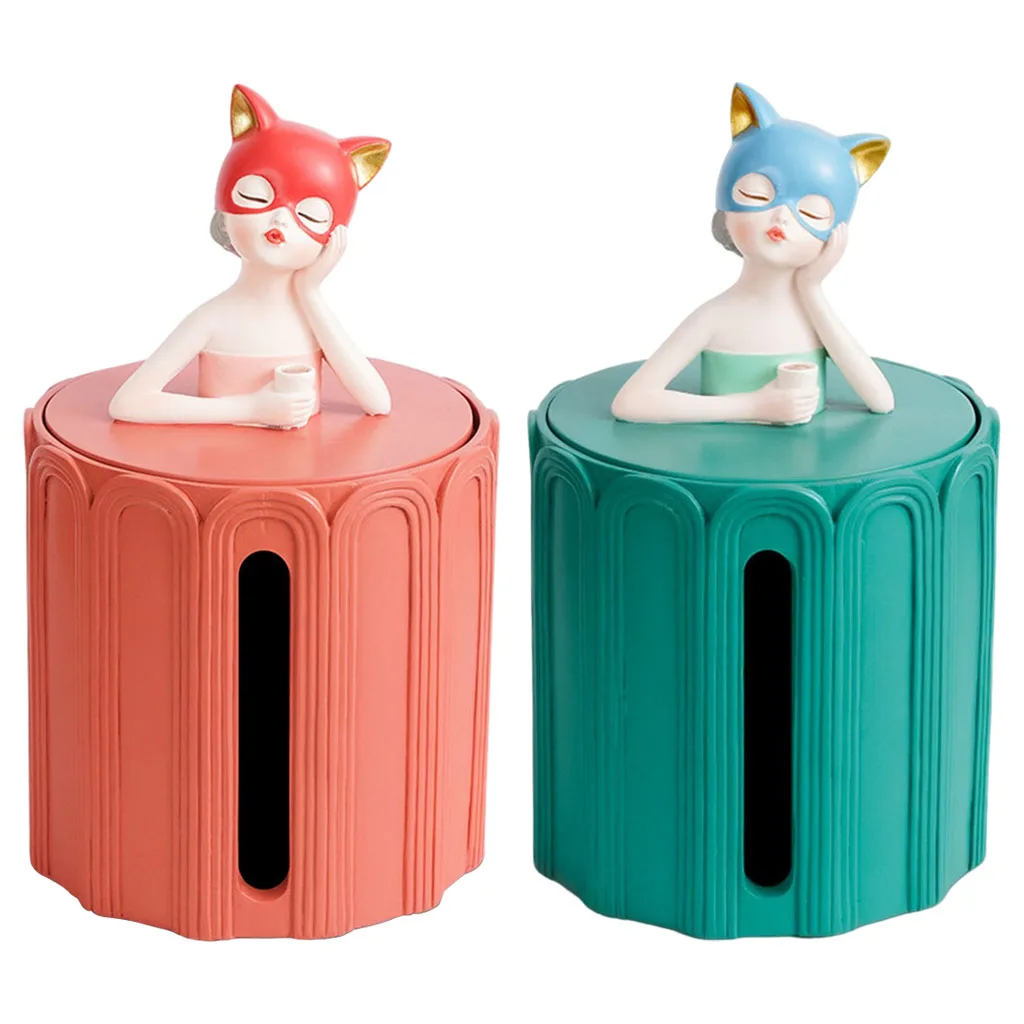 

Girl Sculpture Tissue Box Holder, Home Living Room Tissue Dispenser, Napkin Storage Case Box For Car, Home, Office Bedroom Decor