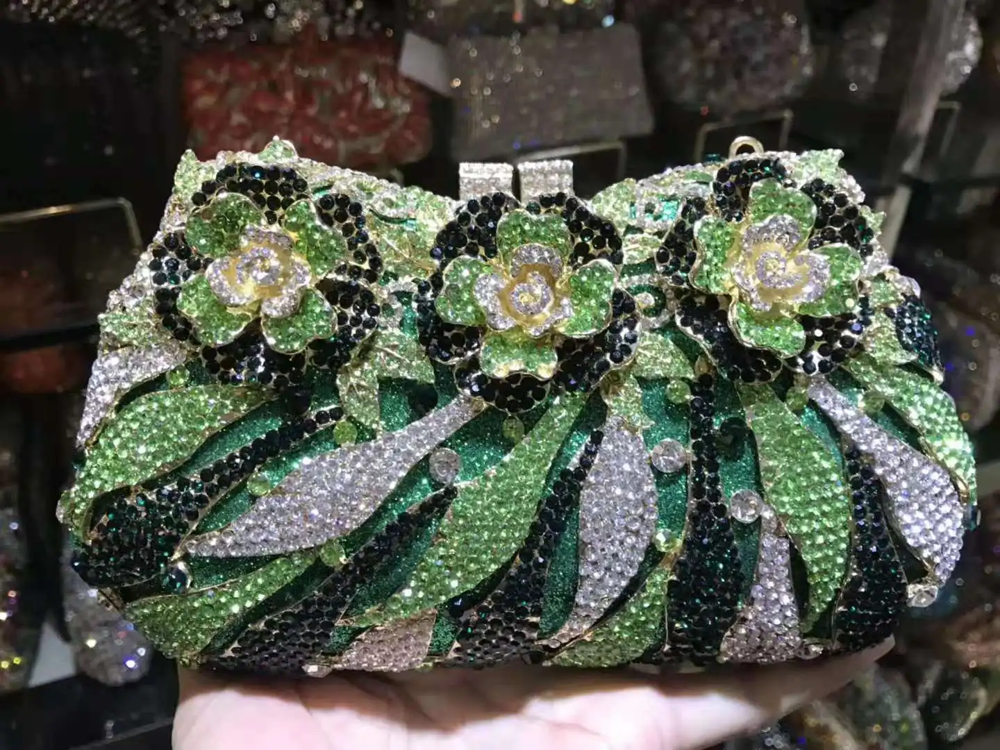 

XIYUAN Lady Colorful Stone Evening Bag Purses Wedding Bridal Clutch Bag Party Rhinestone Handbags and purses For Birthday Gift