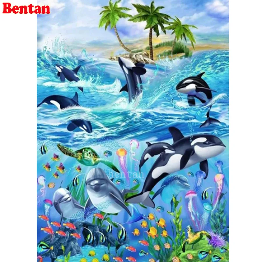 

Underwater world dolphin whale 5D Diamond Painting diamond embroidery DIY diamond mosaic Wall Picture for Living Room Decor gift