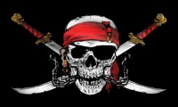 3x5ft red pirate skull 100 polyester flags with grommets
