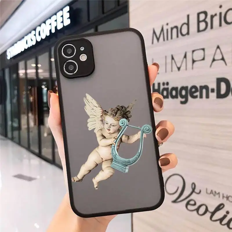 

baby angel painting aesthetic art Phone Case matte transparent For iphone 7 8 11 12 plus mini x xs xr pro max cover