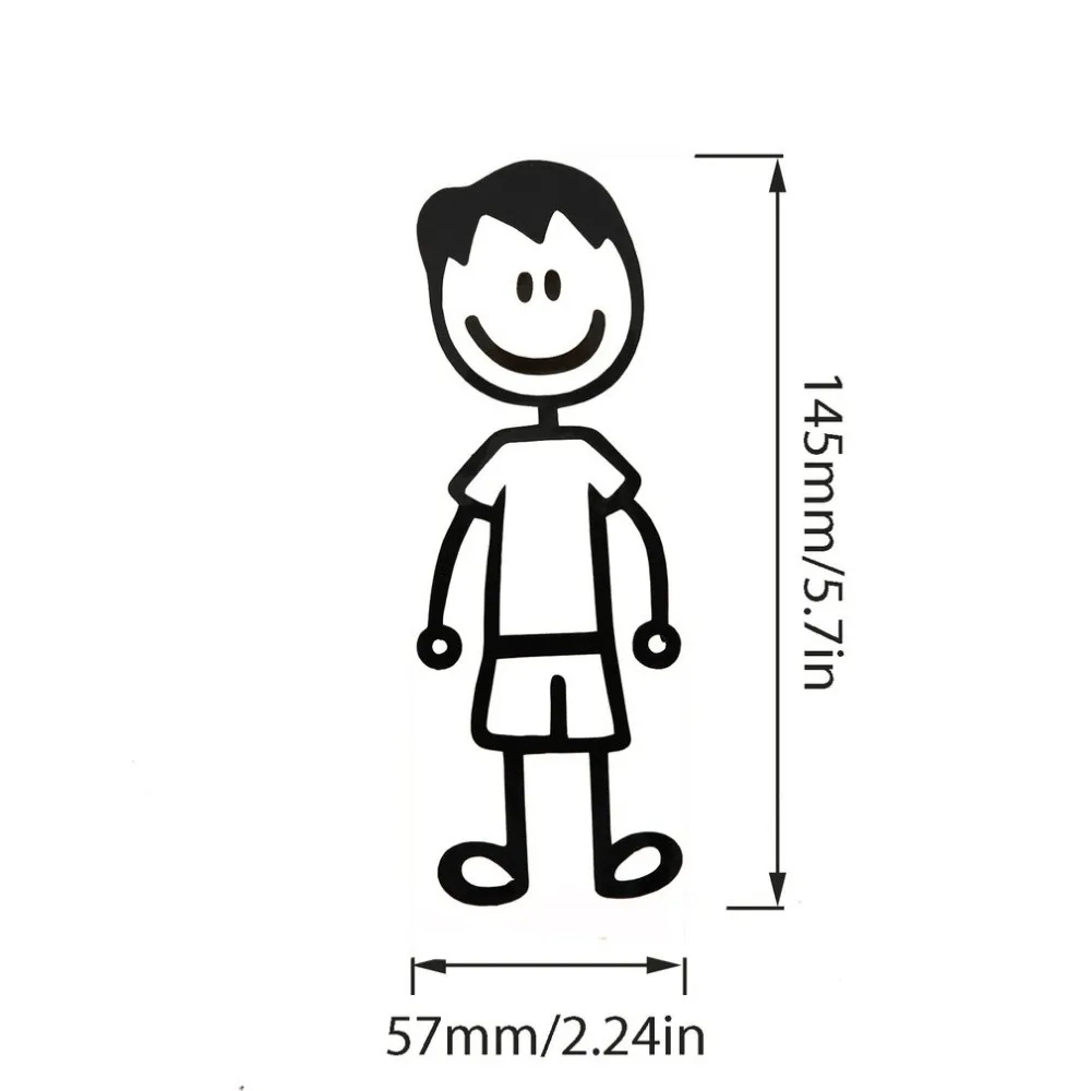 Забавная наклейка на машину с изображением членов семьи индивидуальная