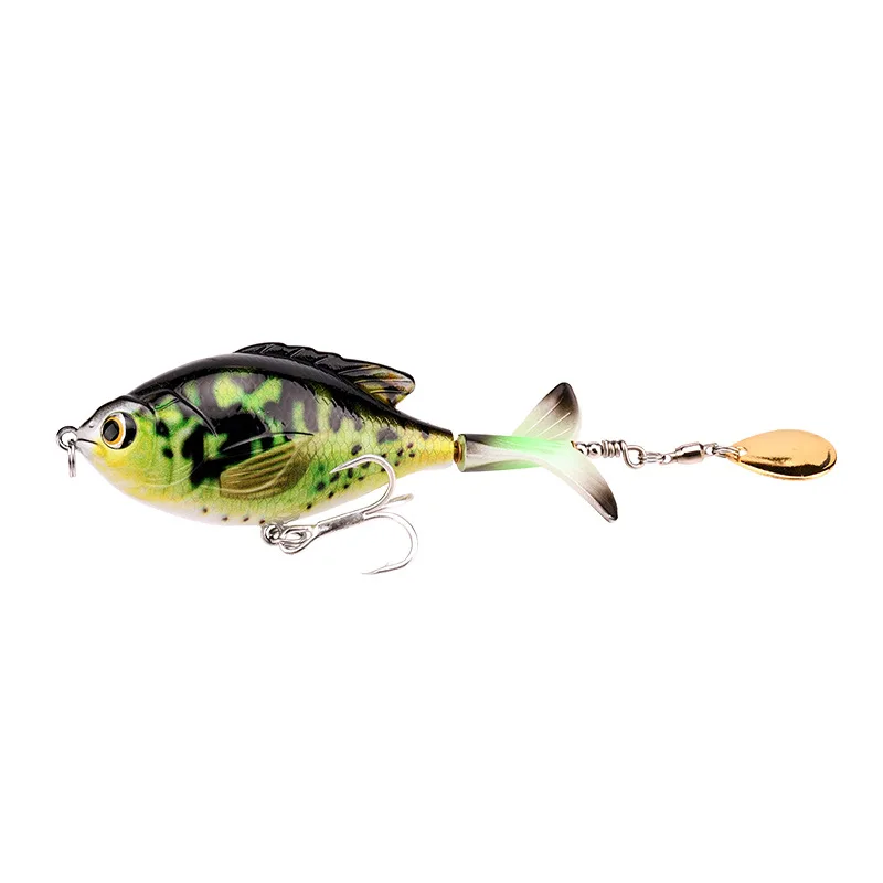 1Pcs 95mm/17g Rotating Metal Vibration Bait Spinner Spoon Fishing Lures Crankbait Floating Pesca Top Quality 360°Rotating Tail - купить по