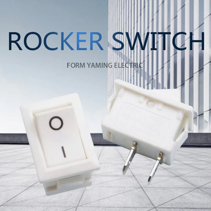 10 шт. белый клавишный выключатель 2 контакта положения Стандартная кнопка