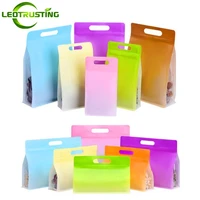 50pcs 3d portable matte plastic window zip lock pouches resealable cookies bread fruits snack party wedding gifts packaging bags