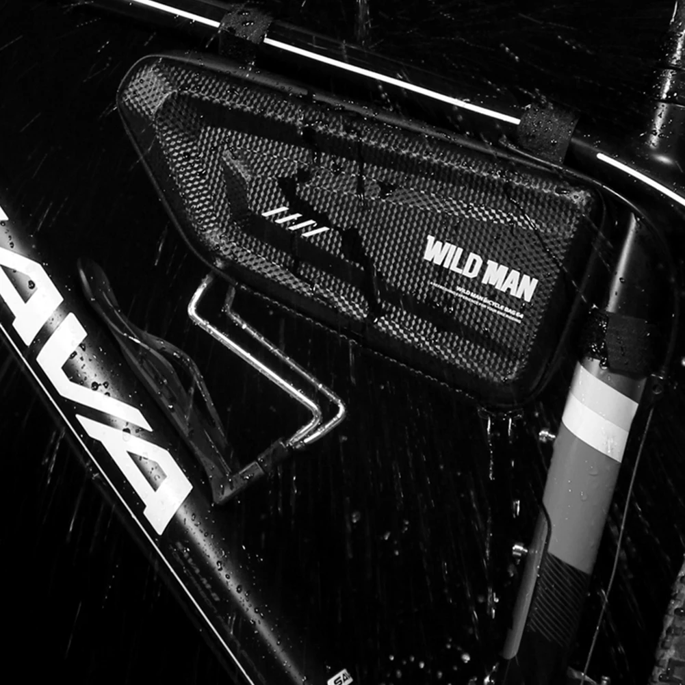 

WILD MAN Bicycle Bag Front Tube Frame Bag Hard Shell Rainproof Mountain MTB Bike Triangle Pouch Cycling Accessories