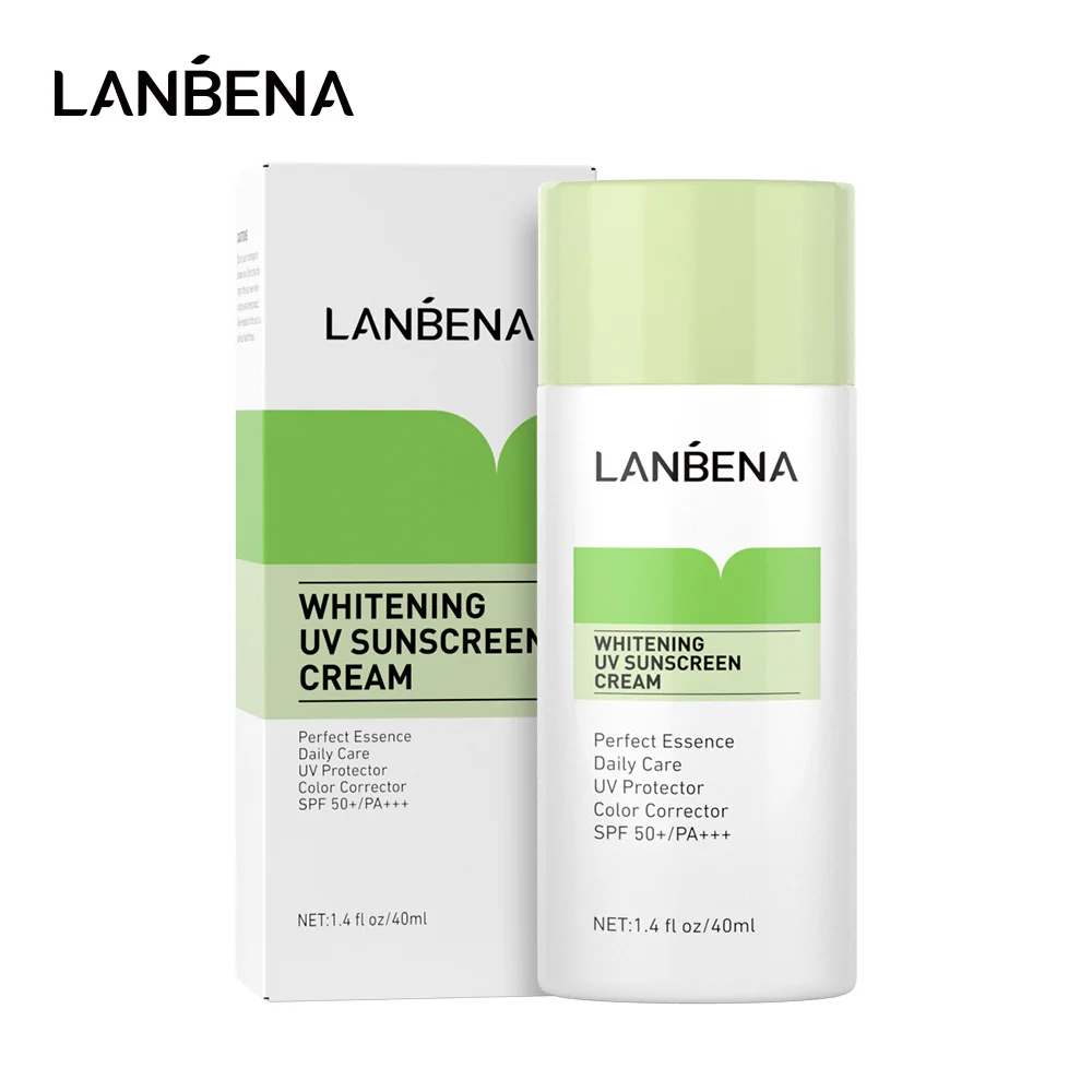 

LANBENA Green Whitening Uv Sunscreen Cream Face Sunblock Body Sun Protection Solar Lotion SPF50+ Moisturizing Daily Care 40ml
