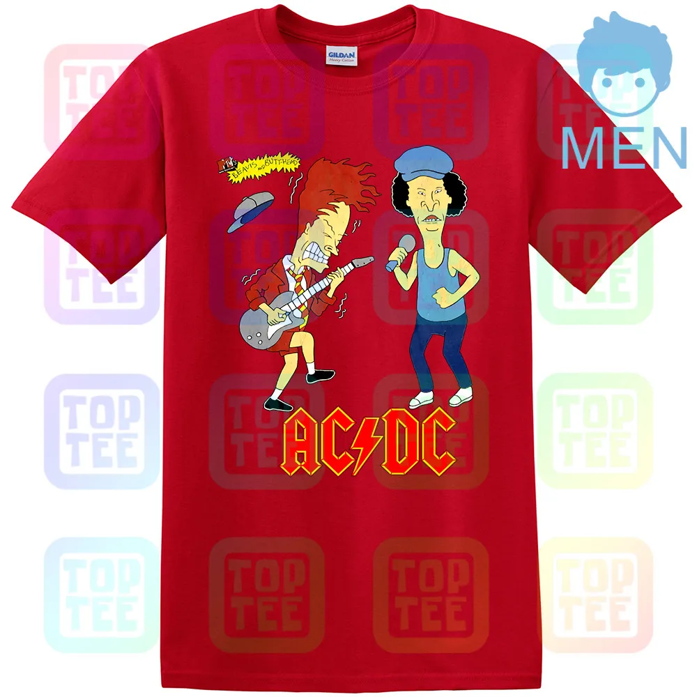 MEN-RED Ограниченная серия! 1996 AC/DC Beavis and Butthead футболка тяжелый хлопок США размер - Цвет: MEN-RED