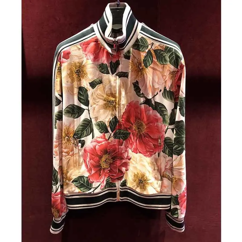 Tracksuit 2021 Spring Women Sets Rayon Print Casual Suit Zipper Baseball Jacket Drawstring Pants Sports 2 Piece Set