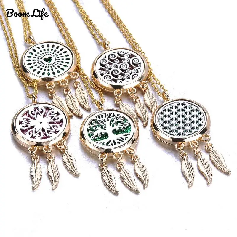 Бум Life ажурное ожерелье с золотым диффузором для ароматерапии ювелирные изделия