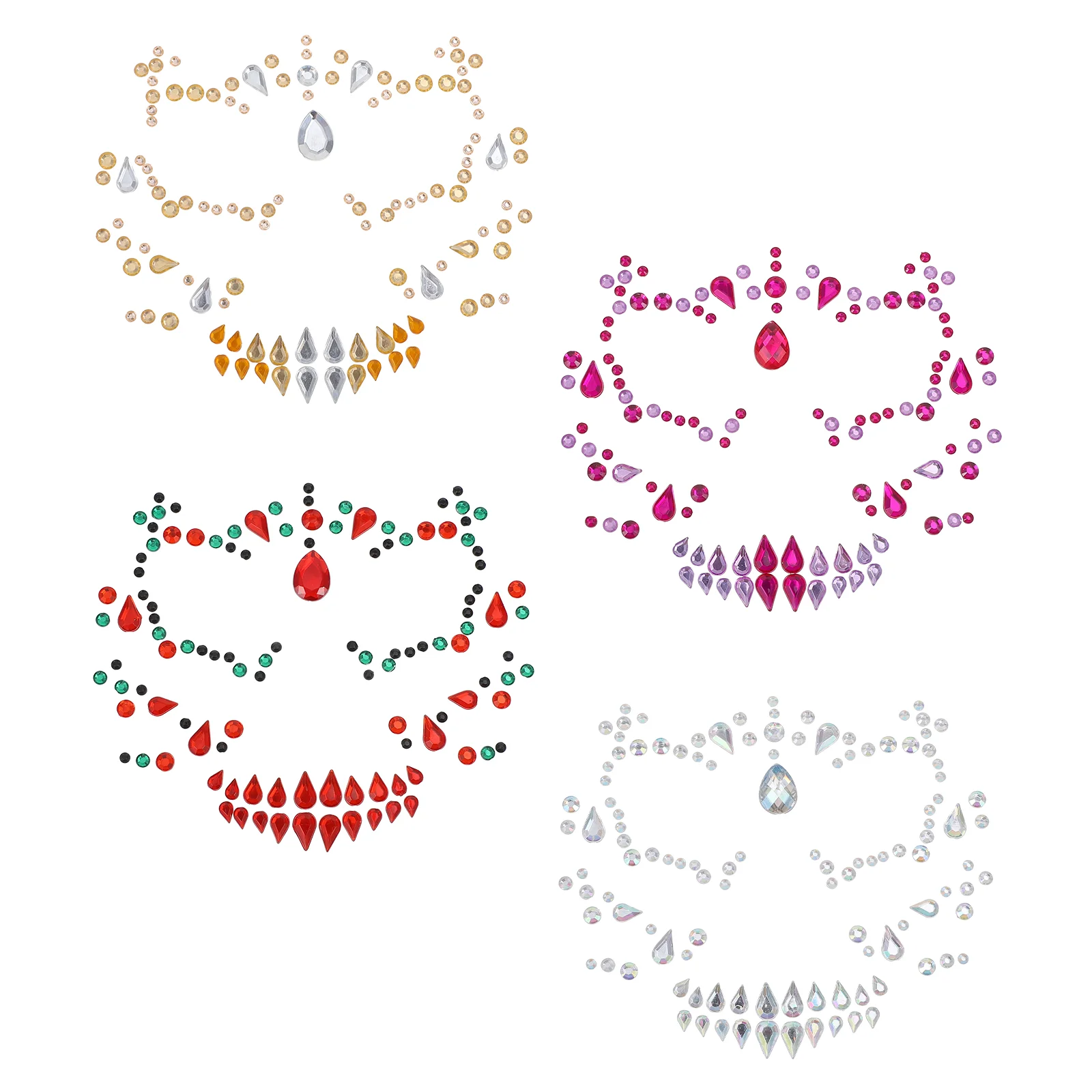 

Наклейки Стразы на лицо, 4 листа