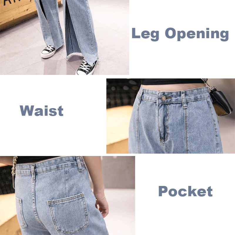 

Jeans Women Slit Designer Personalized Denim Trousers Womens Straight Chic Ins Ulzzang Bottoms Female Streetwear Fashion Casual