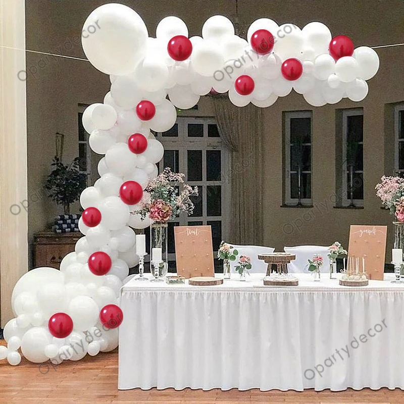 Гранатовый красный воздушные шары-гирлянды комплект 4D золото Фольга шар набор