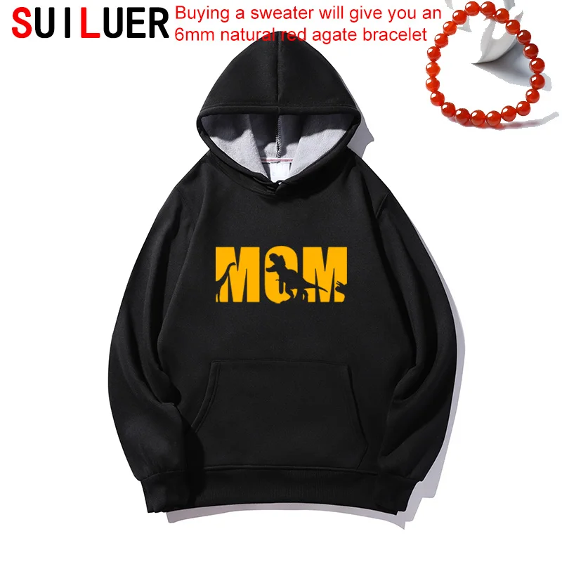 

Mom Dinosaur Print Women Fleece Cotton Casual Funny Hoodies For Lady Girl Sweatshirts Hipster Drop Ship Pullovers SL-380