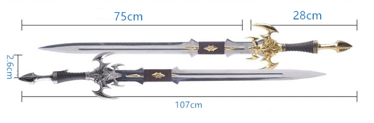 

DHL shipping 107cm(42inch) Wow Dark elf Kit Rae Swords Role Play Metal Weapon Prop Sword