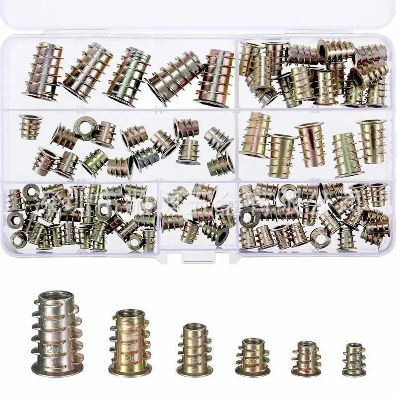 100 шт. цветные цинковые внутренние и внешние зубные гайки M4 * 10 M5 M6 15 M8 20 M10 25 в