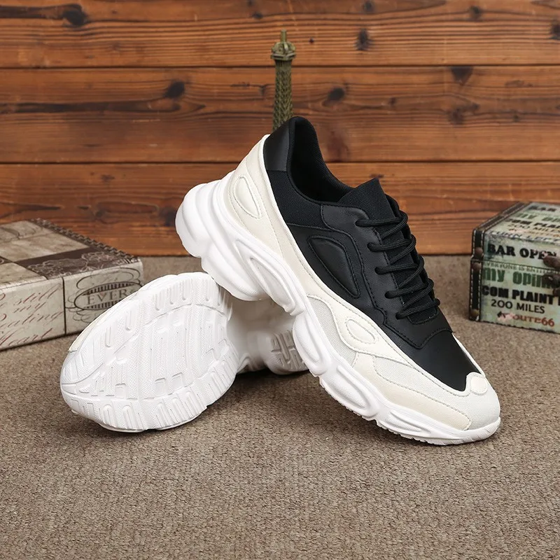 

Outdoor Mens Sport Shoes Jogging Thick Platform Running Shoes Man Patchwork Lace Up Colors Mixed Athlete Training Sneakers