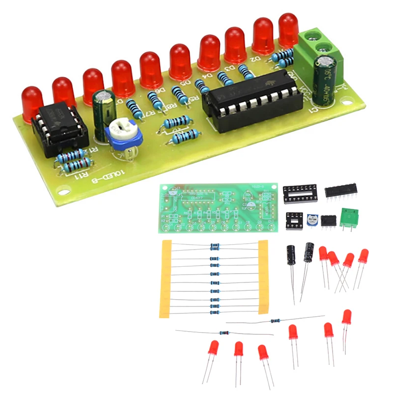 1 шт. светодиодный электронный DIY Kit светильник Chaser вода течет Модуль NE555 + CD4017