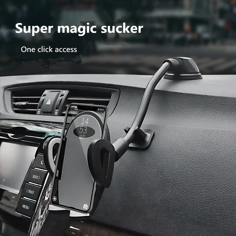 long neck sucker 360° car phone holder windshield dashboard mount for phone free global shipping