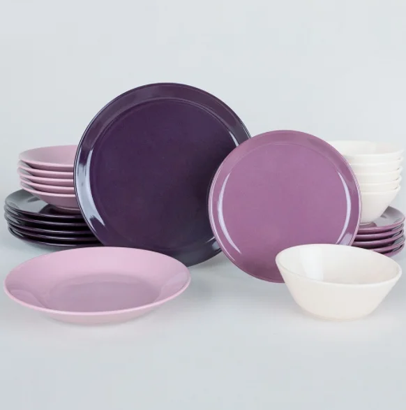 Глиняная посуда Hitit ярко-фиолетовый обеденный набор на 24 и 6 персон | Дом сад