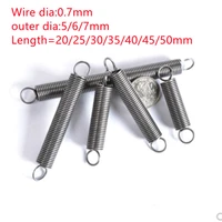5pcslot wire dia 0 7mm od 5mm 6mm stainless steel tension spring with a hook extension spring length 15mm to 50mm