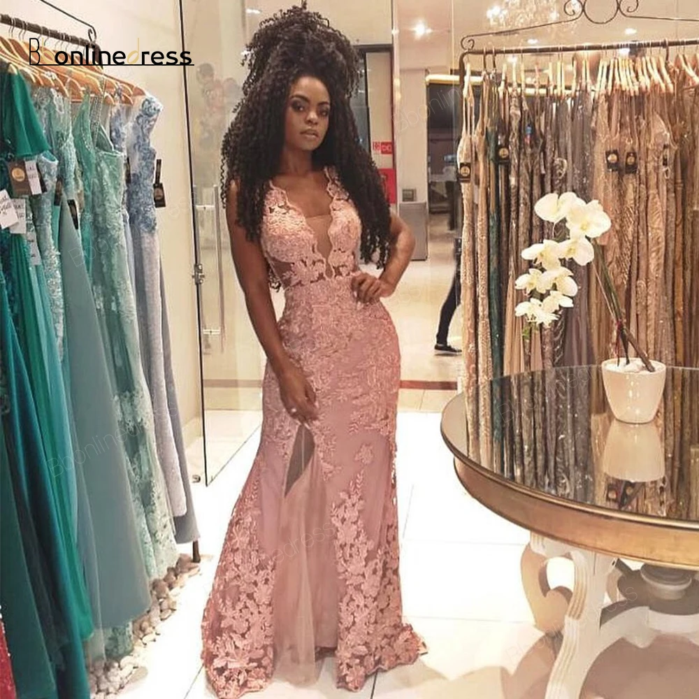 Элегантное платье Русалка для выпускного вечера длинное бальное с кружевной