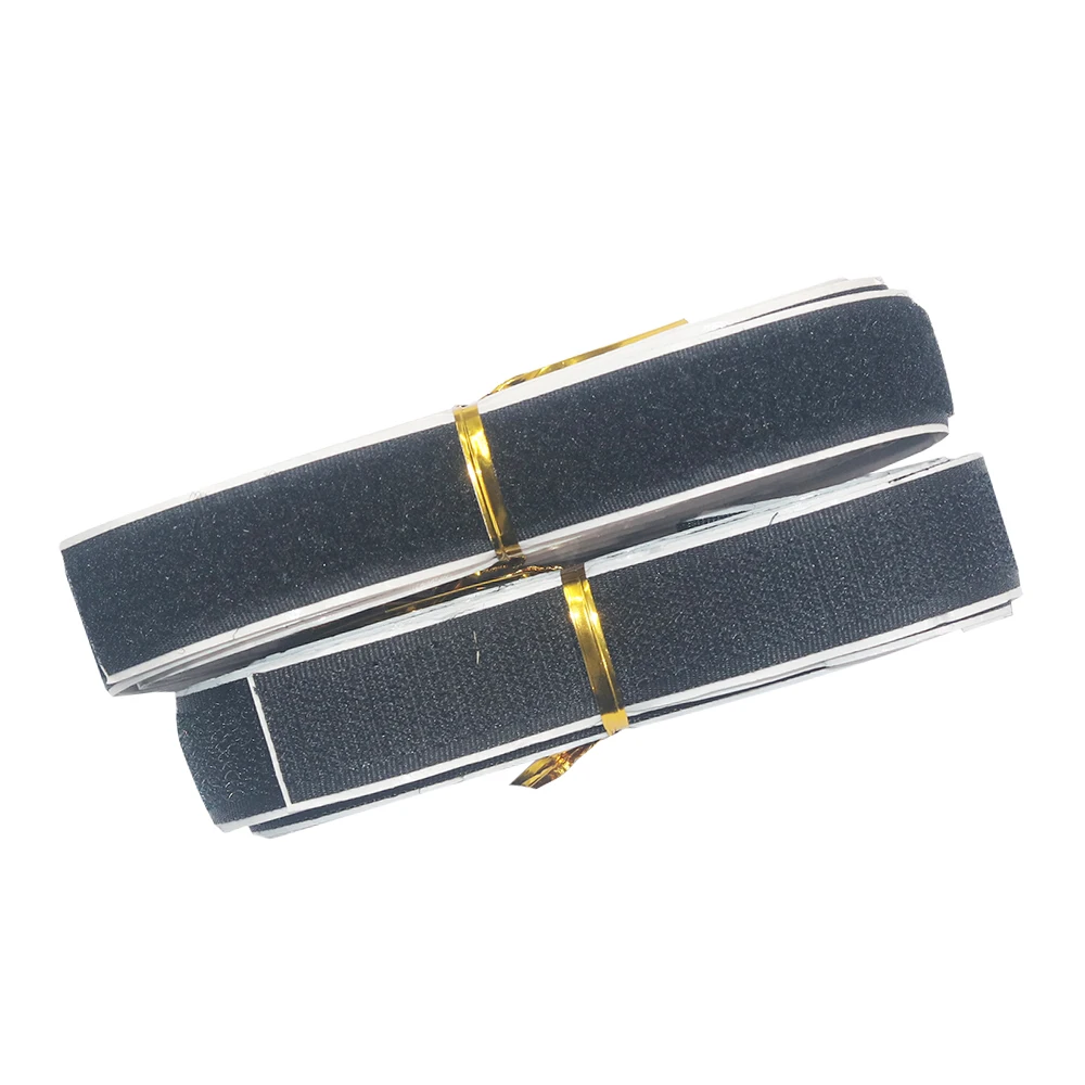 Черная самоклеящаяся лента для крючков и петель двусторонняя прочная нейлоновая