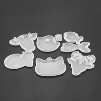 1pcs 8style cat fish elk mould diy crystal key chain epoxy mold pendant silicone molds for jewelry moulds diy making accessories