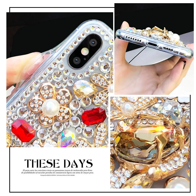 Милые блестящие хрустальные бриллианты Стразы 3D Мультяшные камни мягкая задняя