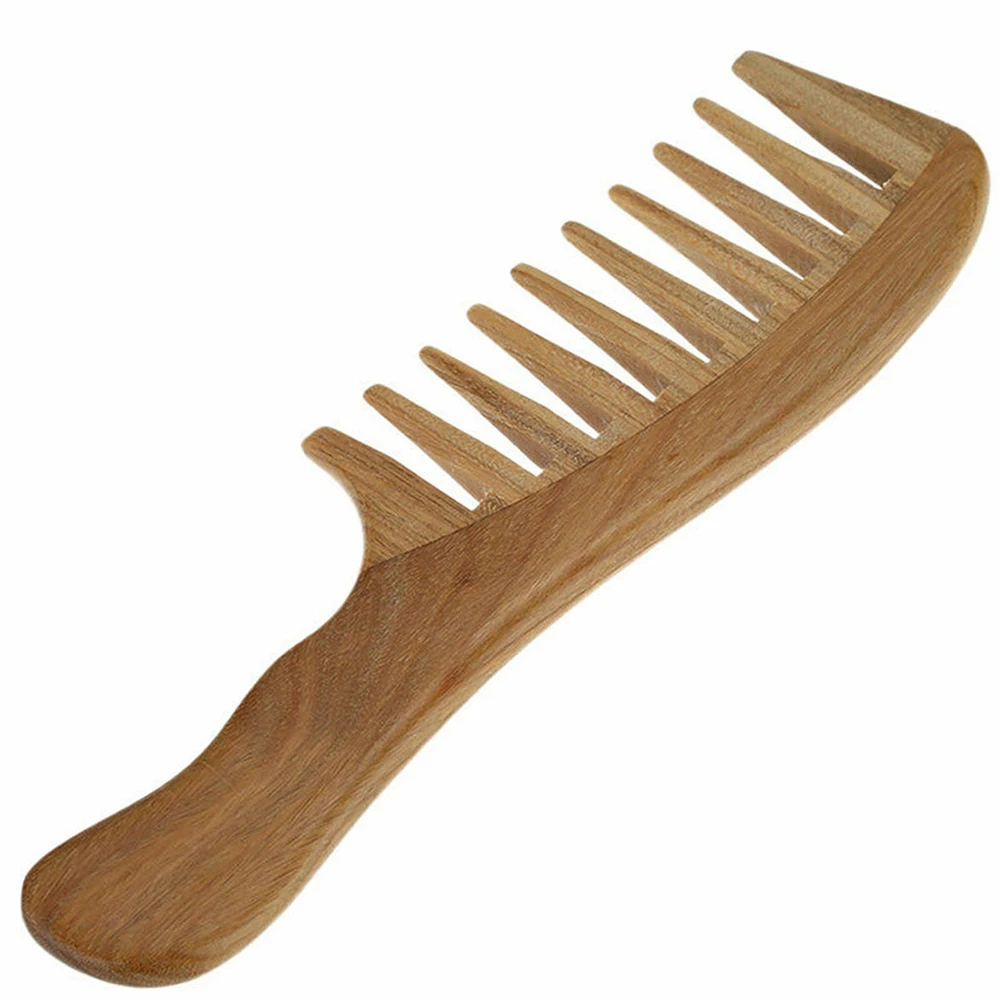 

2019 Wooden Wide Tooth Comb Natural Sandalwood Handmade Massage Beauty Hair Care