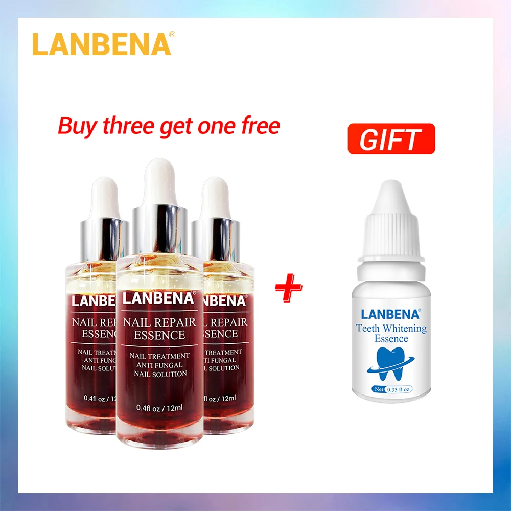 Купить 3 получить 1 подарок LANBENA для восстановления ногтей эссенция Сыворотка для лечения грибковых ногтей Удаление онихомикоза 3 шт+ Отбеливание зубов эссенция