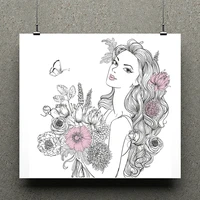 zhuoang long hair girl clear stamps for diy scrapbookingcard making decorative silicon stamp crafts