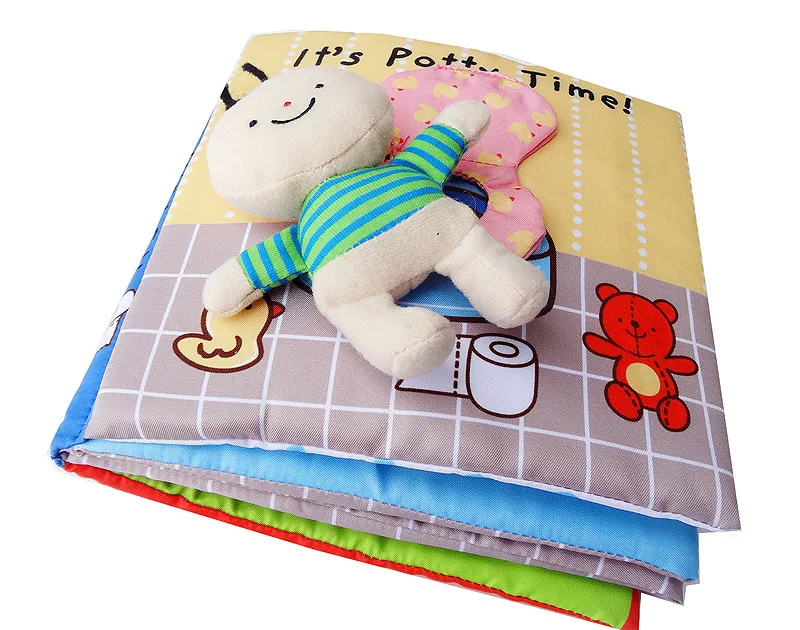 

Baby Book Children Book In English Cloth Book for Baby Learning Resources Baby Bathroom Toilet Books for Kids BB Soft Cloth Book