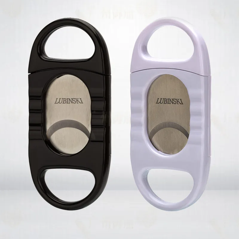 

Rubinski Cigar Cutter Plastic Portable Plastic Stainless Steel Cigar Cutter Double-Edged Cigar Cutter