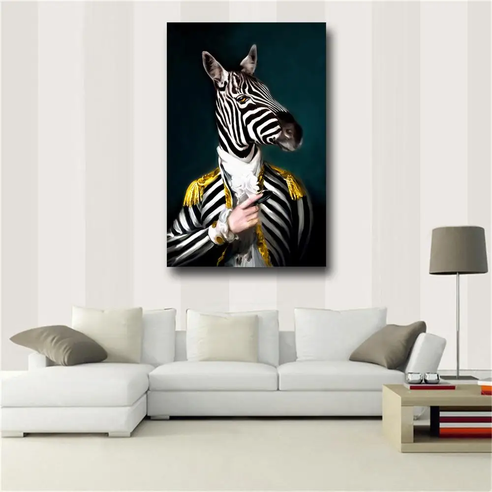 Черно-белый Стильный Жираф стены искусства плакаты и принты животных носить