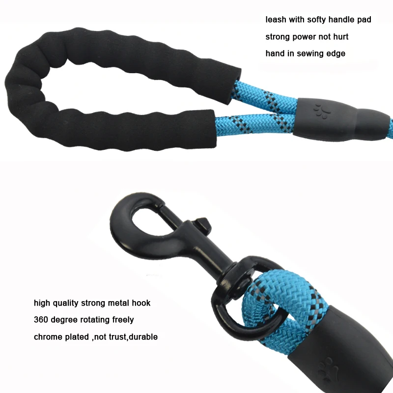 Светоотражающий Поводок для собак двухсторонний 6 футов светоотражающая веревка