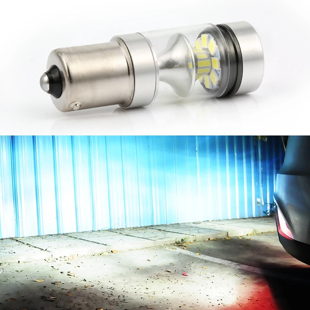 

1PC Led Bulbs Reverse Light 100W 1156 S25 P21W BA15S Car LED Backup Light Reverse Bulb Lamp 12V 6000K White Auto