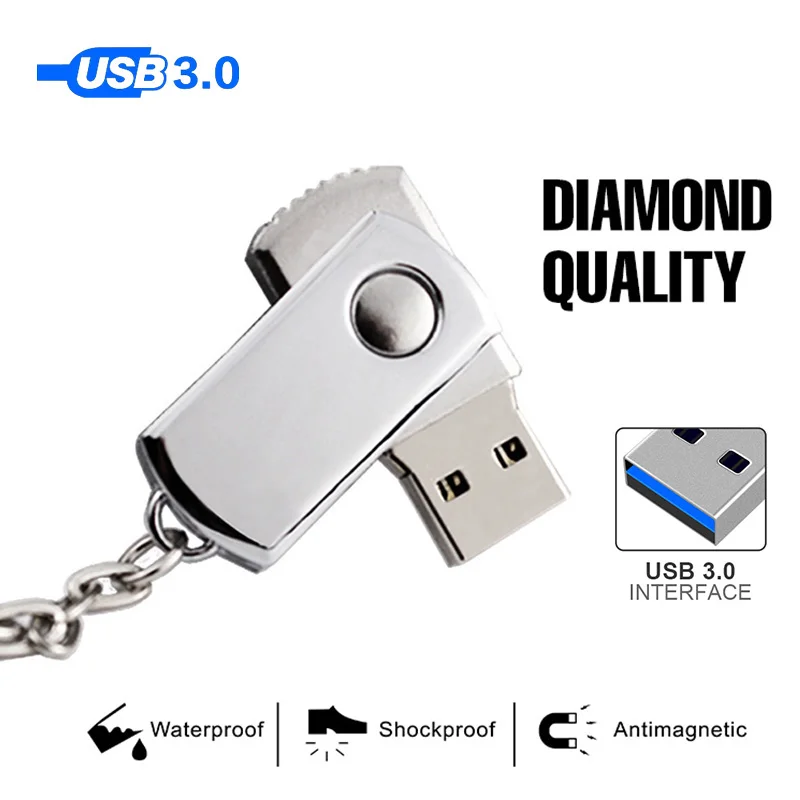 Большая рекламная акция USB 3 0 8 ГБ 16 32 64 128 256 водонепроницаемый металлический флеш
