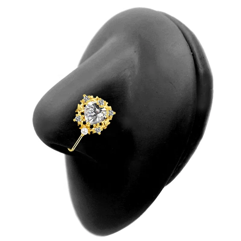 Поддельные Украшения для Пирсинга Носа новый дизайн Позолоченные висячие