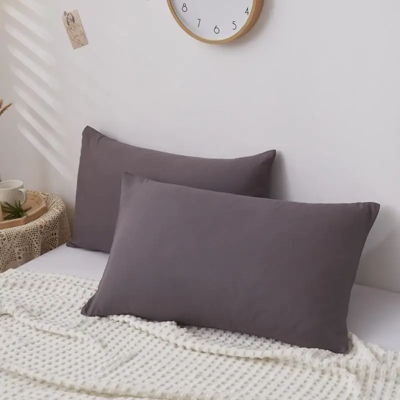 

2pcs Pillowcase Solid Color Pillow Cover 48*74cm Multicolor Candy Colors Pillowcase Envelope Funda Almohada Bedding Set