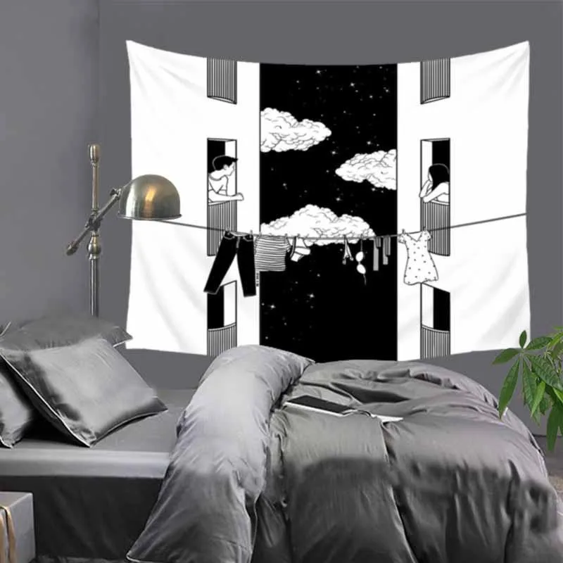 Винтажный Черный Художественный Цветочный Женский индийский гобелен в стиле