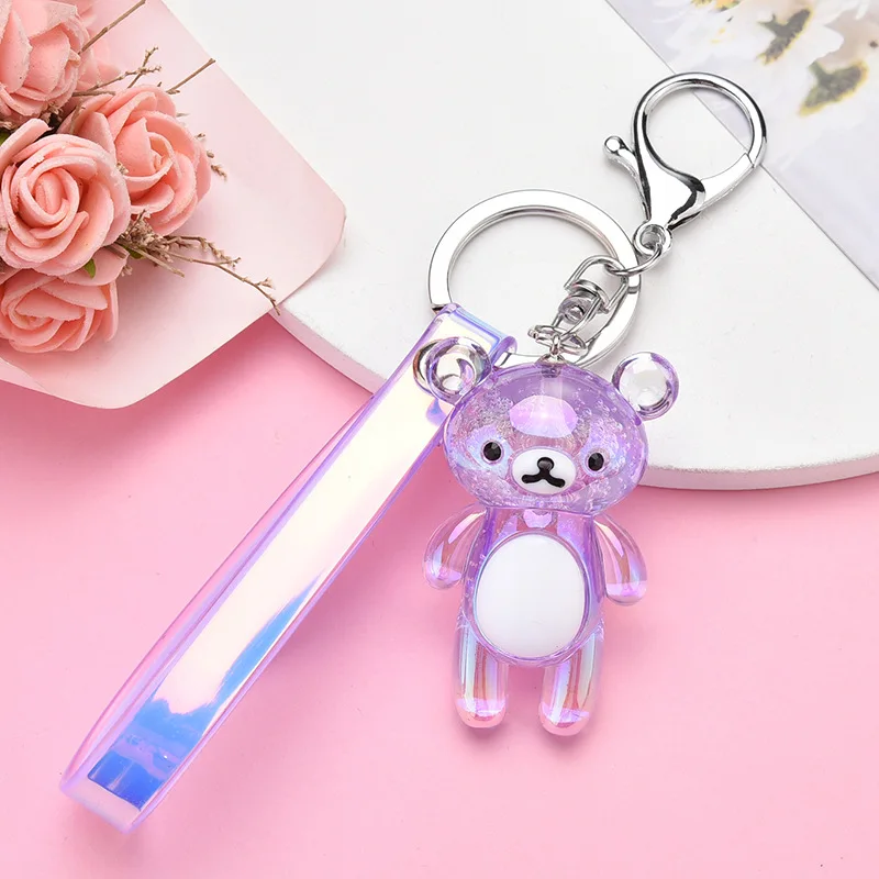 Брелок для ключей Aimal мультяшный Хрустальный прозрачный медведь пузырь милый