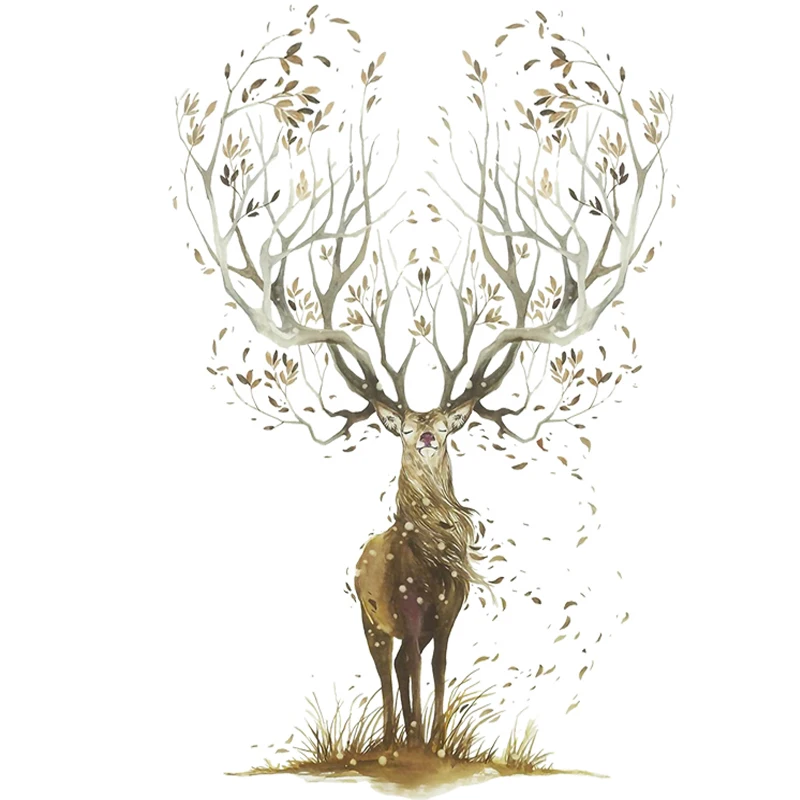 3D художественный Рог дерева олень Настенный декор снятие и наклейка Backsplash
