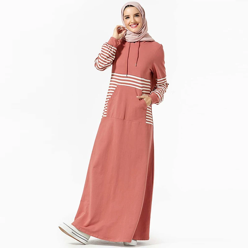 Женское мусульманское платье с капюшоном Abaya в стиле исламского хиджаба Арабский