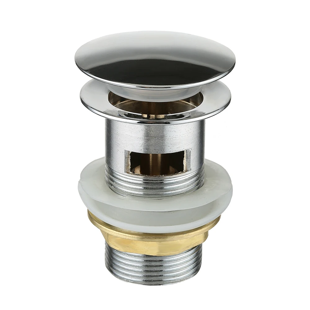 Drain With Overflow Bathroom Basin Sink Plugs Kitchen Strainer Shower Stopper pop up chrome gold | Обустройство дома