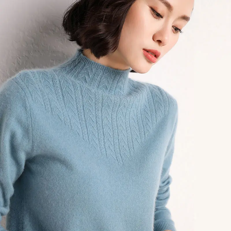 

Woman Sweaters Women's Turtleneck Sweater Autumn Winter Thick Loose-Fitting Short Pullover Sweater Femme Chandails Pull Hiver