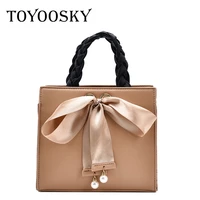 toyoosky ribbon designer small pu leather tote bag for women 2020 womens bag trend crossbody handbags shoulder bag hand bag